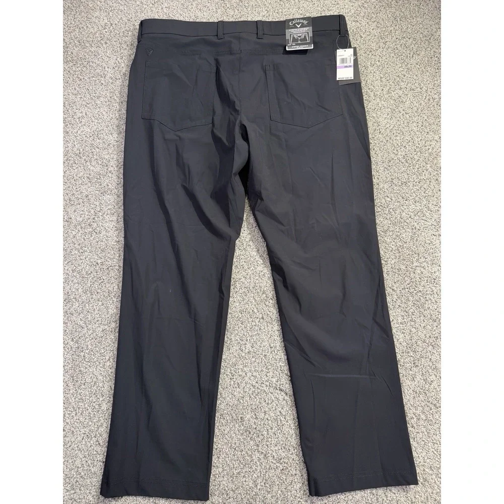 Callaway Men's Golf Pants, Flat‎ Front Stretch - 34W x 30L - Black
